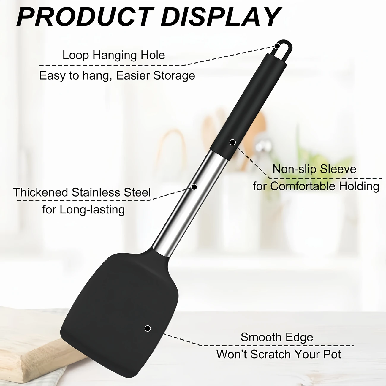 Heat-Resistant Black Silicone Spatulas - Image 5