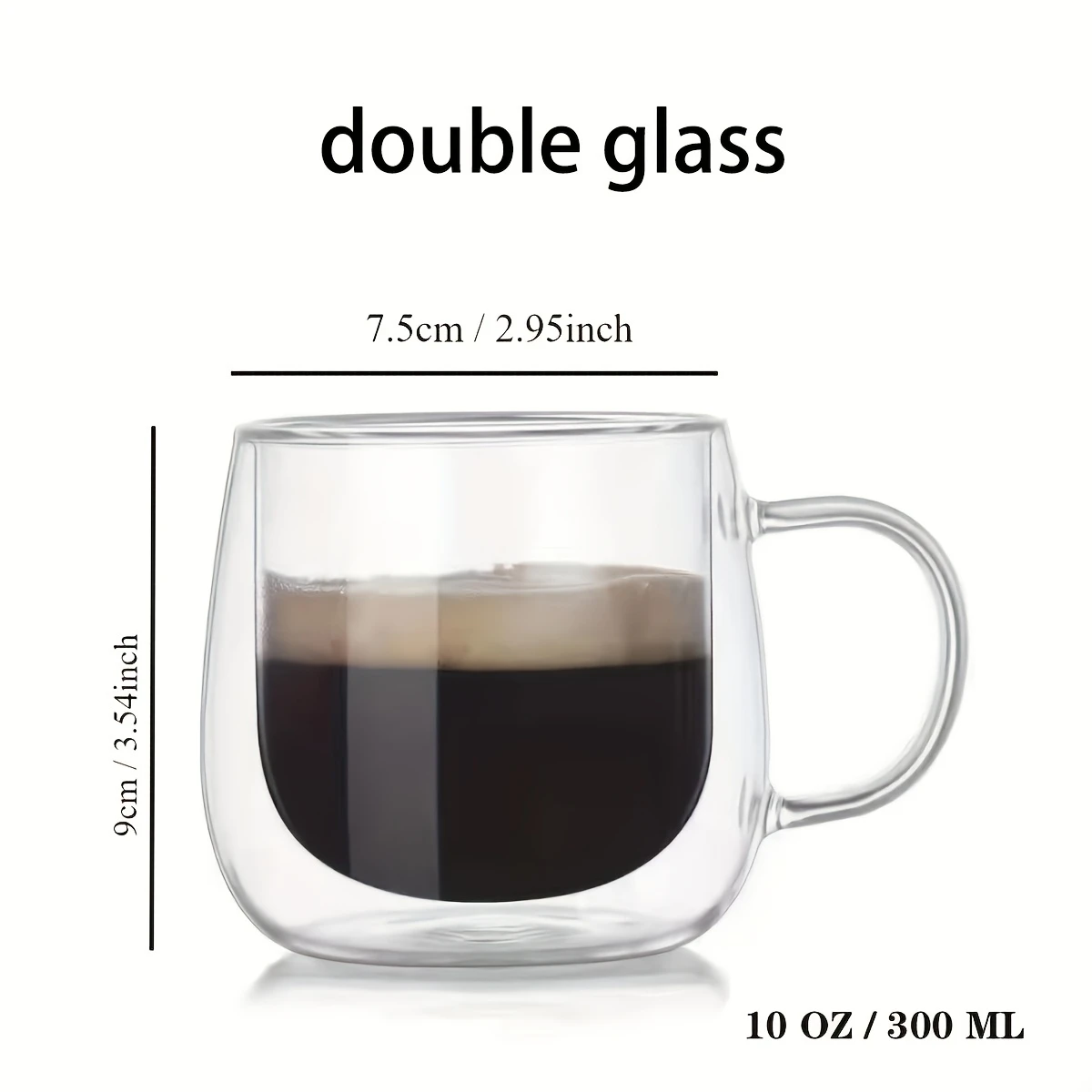 Pack of 4 Double-layer Glass Coffee Cups - Image 4